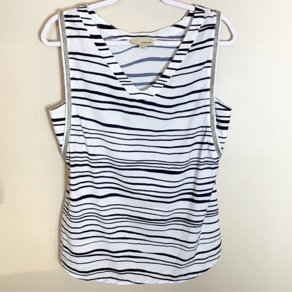 The Korner Stitch Fix‎ Striped Embellished Top